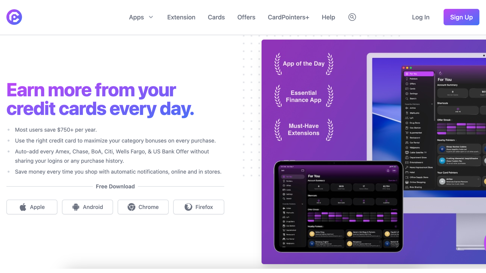 CardPointers review: App and extension for credit card reward tracking