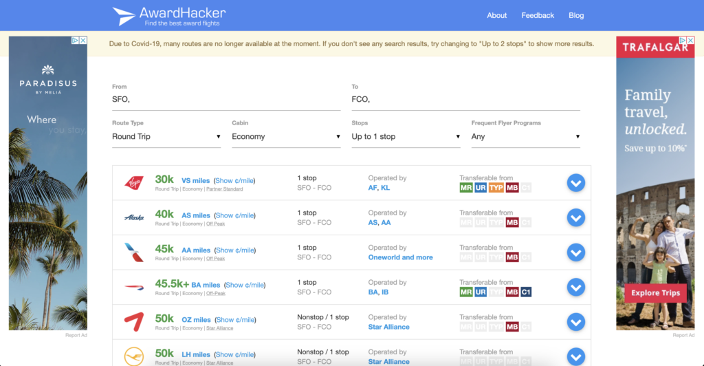 Award Hacker award search tool