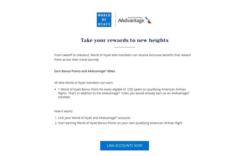 American AAdvantage World of Hyatt partnership