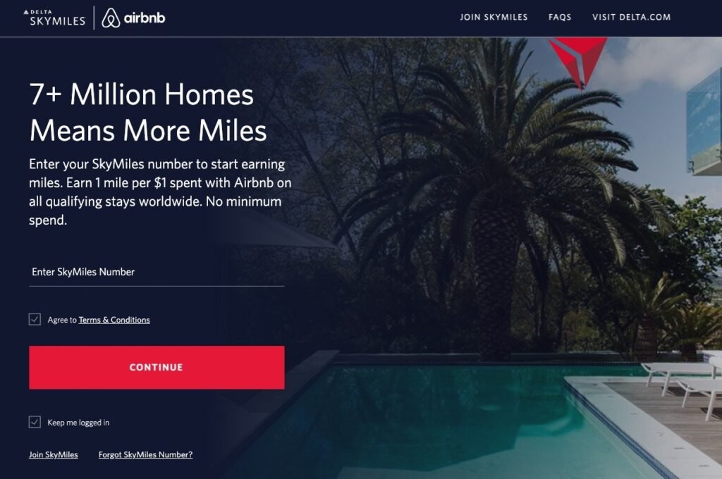 Delta Skymiles Airbnb partnership