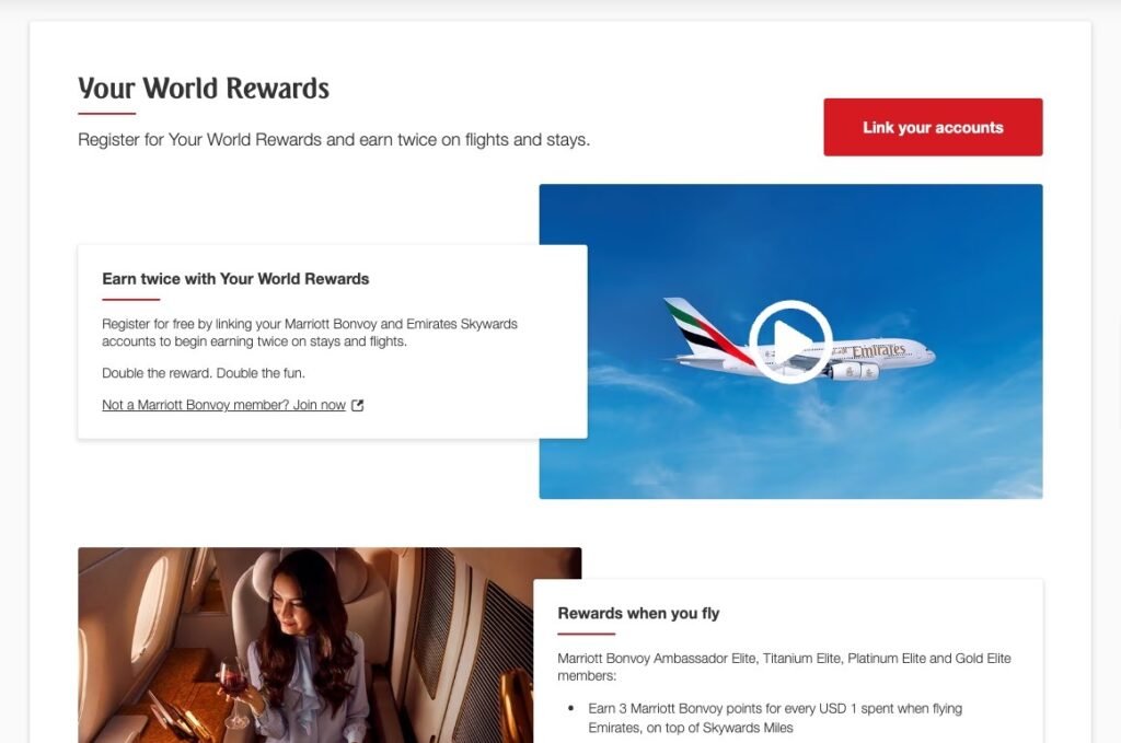Emirates Skywards and Marriott Bonvoy partnership